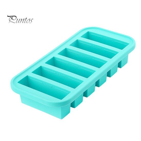 

Силиконовый поднос для заморозки с крышкой, герметичный контейнер для заморозки супа, не содержащий бисфенол А, компактная форма для замораживания льда 6Grid циан