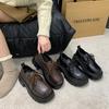 Platform Small Leather Shoes Women's New Height Increase Versatile Small Spring and Autumn Loafers 2025 Black Small Leather Shoes British Style