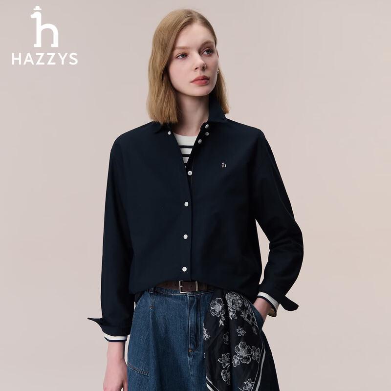 HAZZYS Women's 2026 Autumn Solid Long Sleeve Shirt