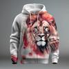 Animal Lion Pattern 3D Printed Men's Hoodie Spring and Autumn Casual Long Sleeve Hoodie Street Loose Sweatshirts Men's Tops