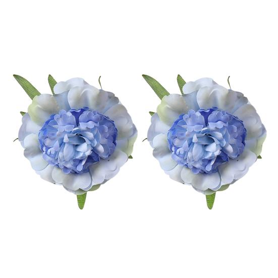 2Pcs Women Hairpins 3D Flower Decor Hair Clips Anti-slip Teeth Holiday Leisure Side Bang Hair Pins Hair Accessories