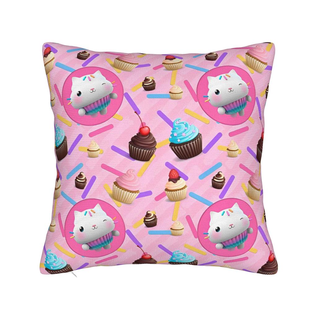 Gabby Dollhouse Cartoon Pillowcase Polyester Cushion Cover Decorative Cute Animals Pillow Case Cover Home Square 45X45cm