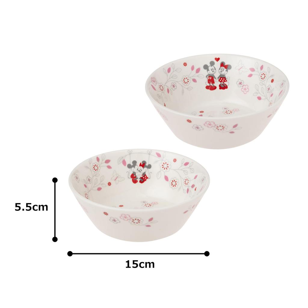Maebata Disney Mickey Minnie Flower Salad Bowl 65083 & Set, Pink,