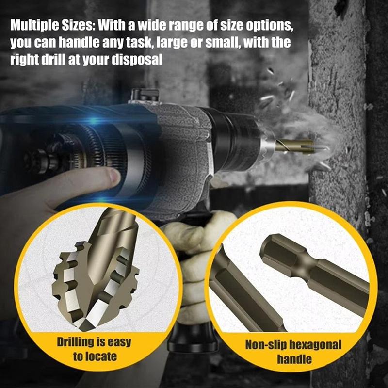 Four-Edged Eccentric Drill Bit Skewed Head High Hardness Tile Drill Bit Serrated Concrete Drill Bit Set Drilling Tool