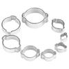 10Pcs/Set Zinc Plated Stainless Steel Two-ear Hose Clamp -23mm for Fule Petrol Pipe Tube