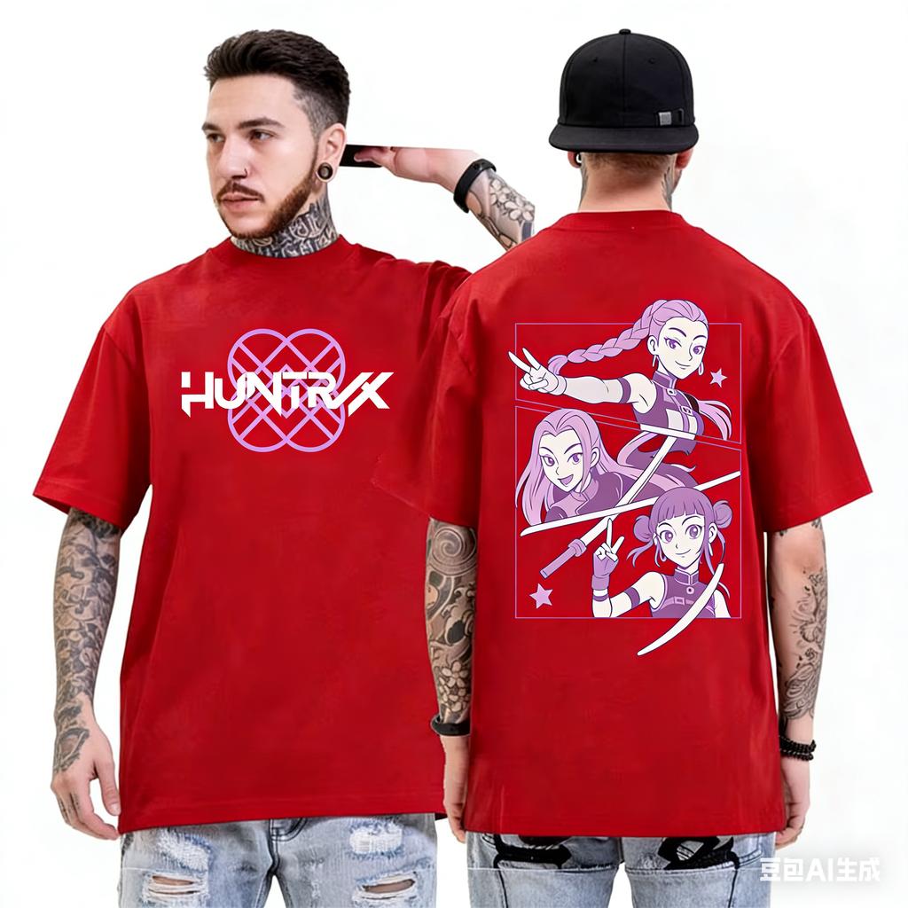 KPop Demon Hunters Rumi Huntrix Saja Boys Tshirt 2026 Summer Mens Womens Luxury Fashion Cotton Tshirt Street Y2K