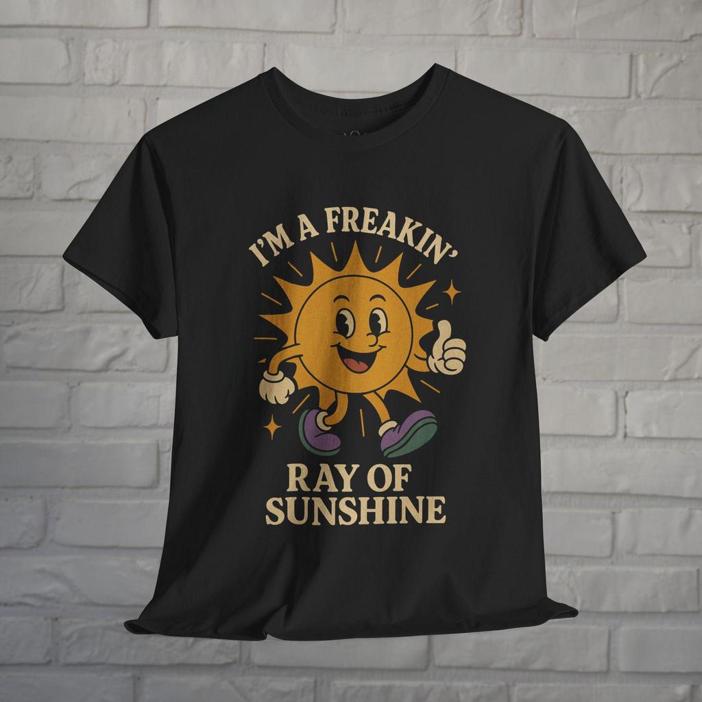 Funny Retro Shirt Sarcastic Sunshine T Shirt Tee Hoodie Long Sleeve Ladies Top Im A Freakin Ray Of Sunshine Vintage Humor Gift For Coworker