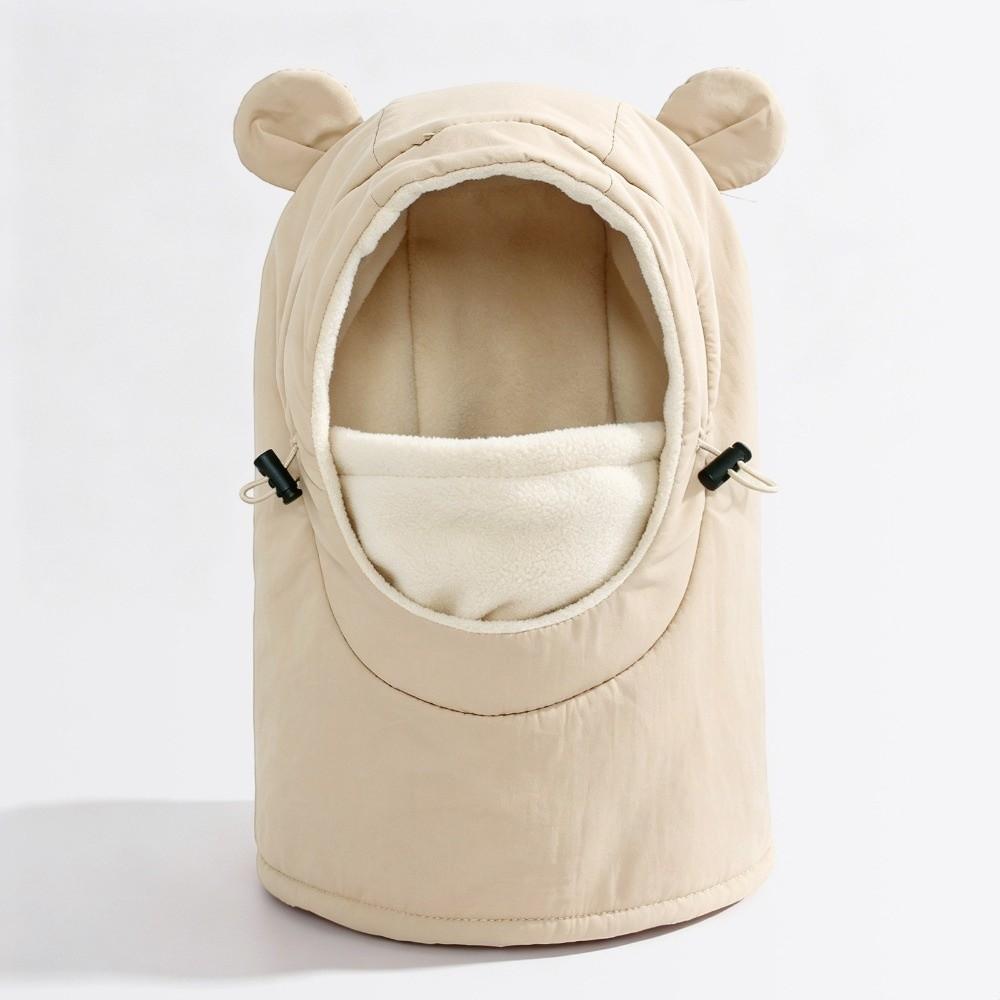Fleece Lined One-piece Hat Scarf Windproof Children's Hats Cute Winter Hood Hat