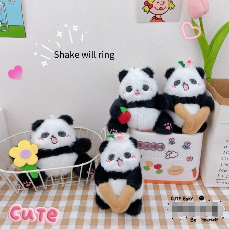 Adorable Panda Plush Keychain Toy With Cute Sounds Perfect For Backpacks And Accessories
