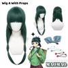 Parrucca Cosplay Maomao Sintetica Anime Le Diariste dell'Apothacary Capelli Verdi 2 Stili Kusuriya No Hitorigoto Fermaglio per Capelli Copricapo + Cuffia per Parrucca