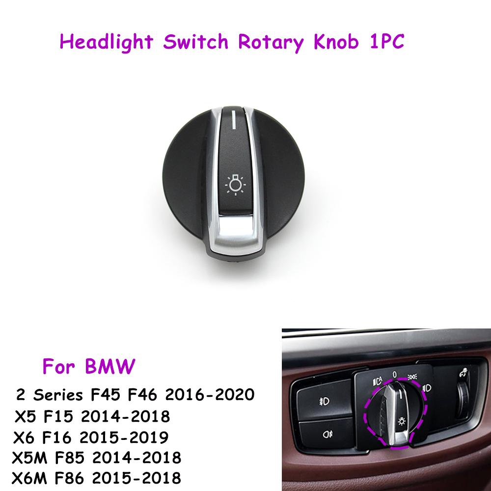 F45 F46 F30 F32 F15 F16 F85 F86 Car Dashboard Headlight Switch Rotary Button Cap Headlamp Cover Panel For BMW X5 X6 2 3 Series