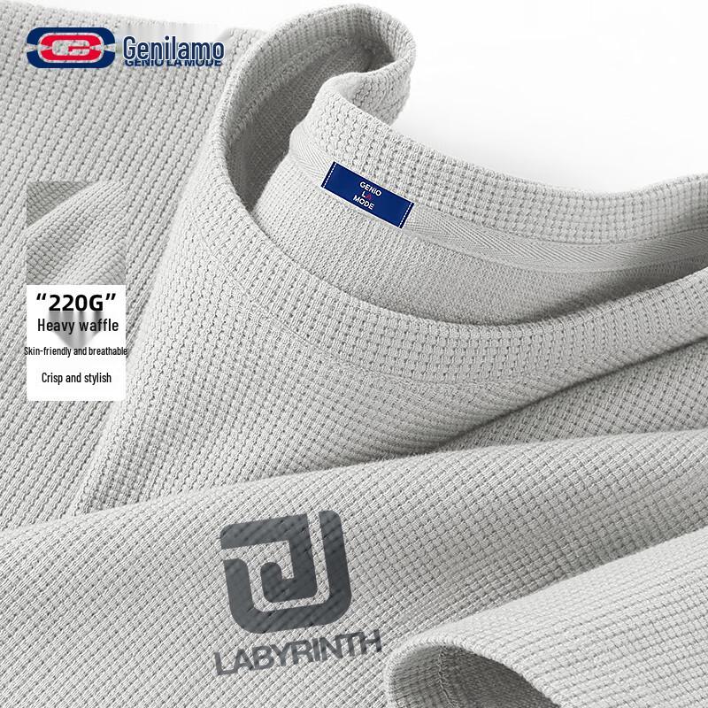 

GENIOLAMODE Men s Waffle Knit Short Sleeve T-Shirt 3XL