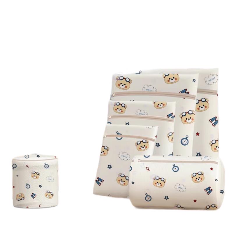 Set di Sacchi per Bucato Orsetto Cartone Animato: Macchina Lava-Protezione Anti-Deformazione per Biancheria Intima, Maglioni e Reggiseni.