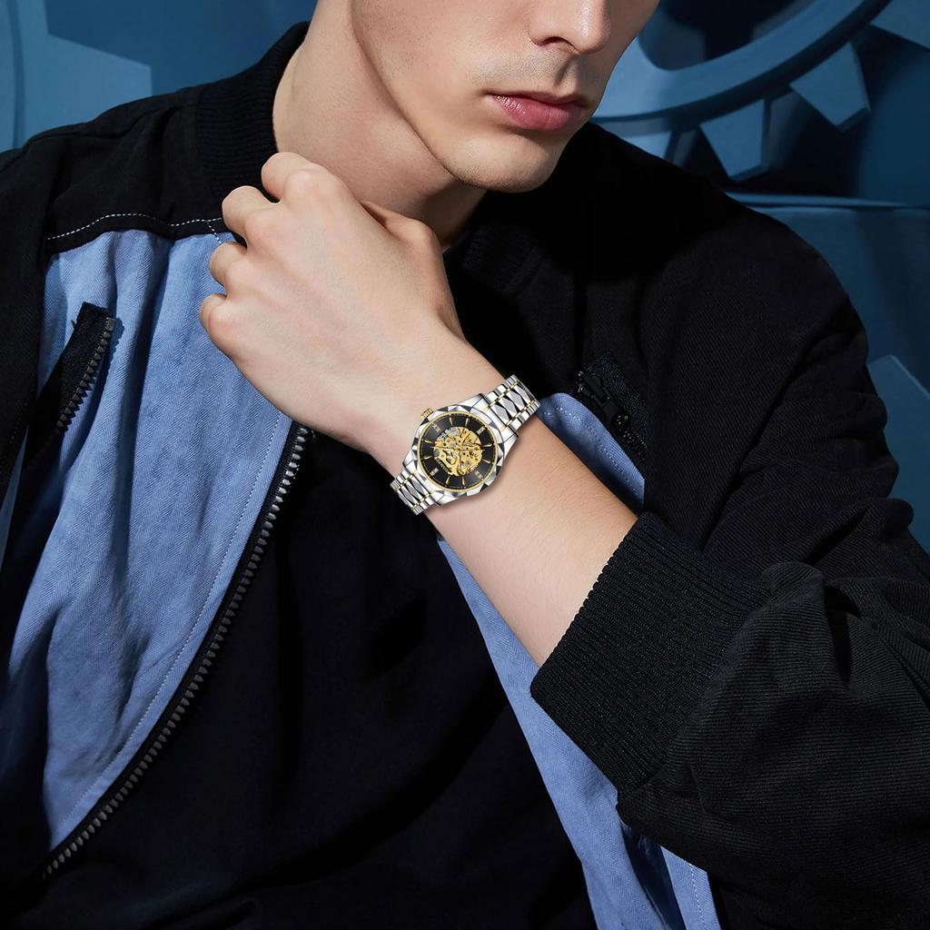 Automatic Watch Silver 3ATM Water Luminous Analog Stainless Steel Strap Watch Fashion Watch Birthday Christmas Day Day Gift Men's Resistant Men's -