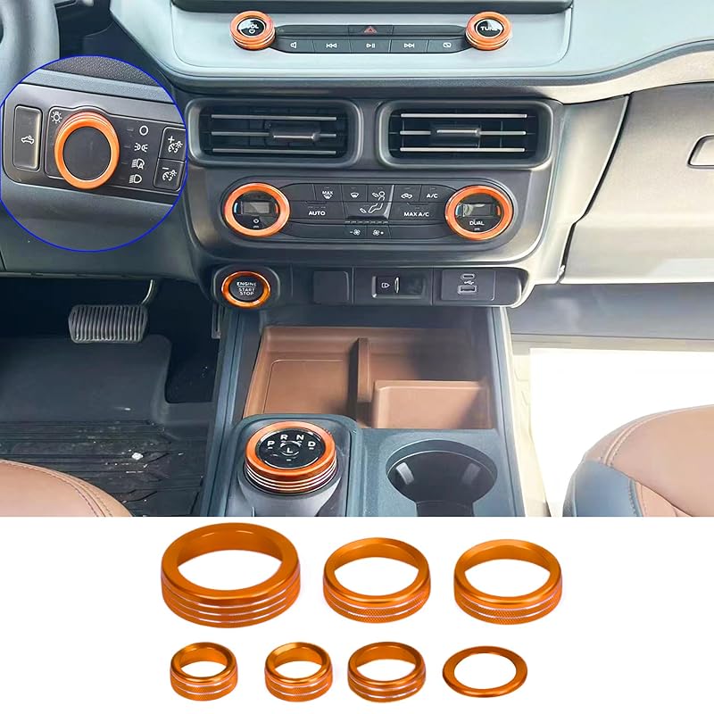 

для Ford Maverick 2022 2023 2024 Аксессуары для интерьера Декор Кондиционер AC 4WD Запуск/Остановка двигателя Фара Громкость Радио Переключатель Управления Крышка Ручки 2022-2024 оранжевый