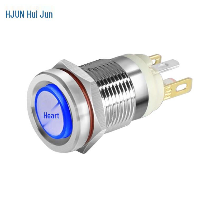 Huijun 12mm 7A Waterproof Metal LED Push Button Switch
