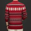 Unisex Striped Jacquard Wool Sweater - Thick, Versatile & Warm for Autumn/Winter