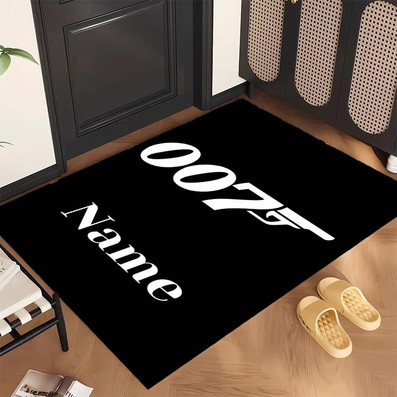 007 (1) Personalized Name Office Carpet Stylish Decor for Living Room Bedroom Kitchen