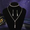 European and American Fashion Bridal Wedding Set Jewelry, Rhinestone Set Chain Environmentally Friendly Necklace Earrings Two-piece Set 2026