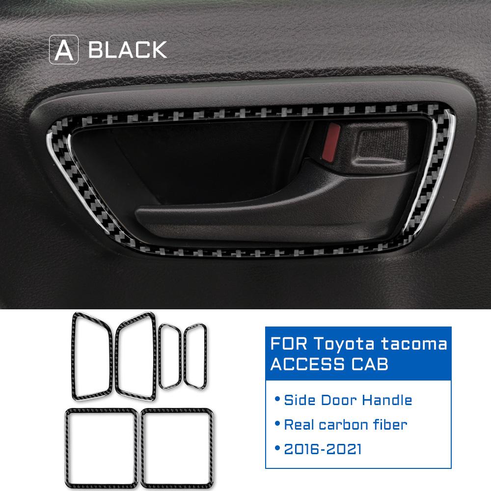 Carbon Fiber for Toyota Tacoma 2016 2017 2018 2019 2020 2025 Accessories Interior Trim Car Side Door Handle Frame Cover Sticker