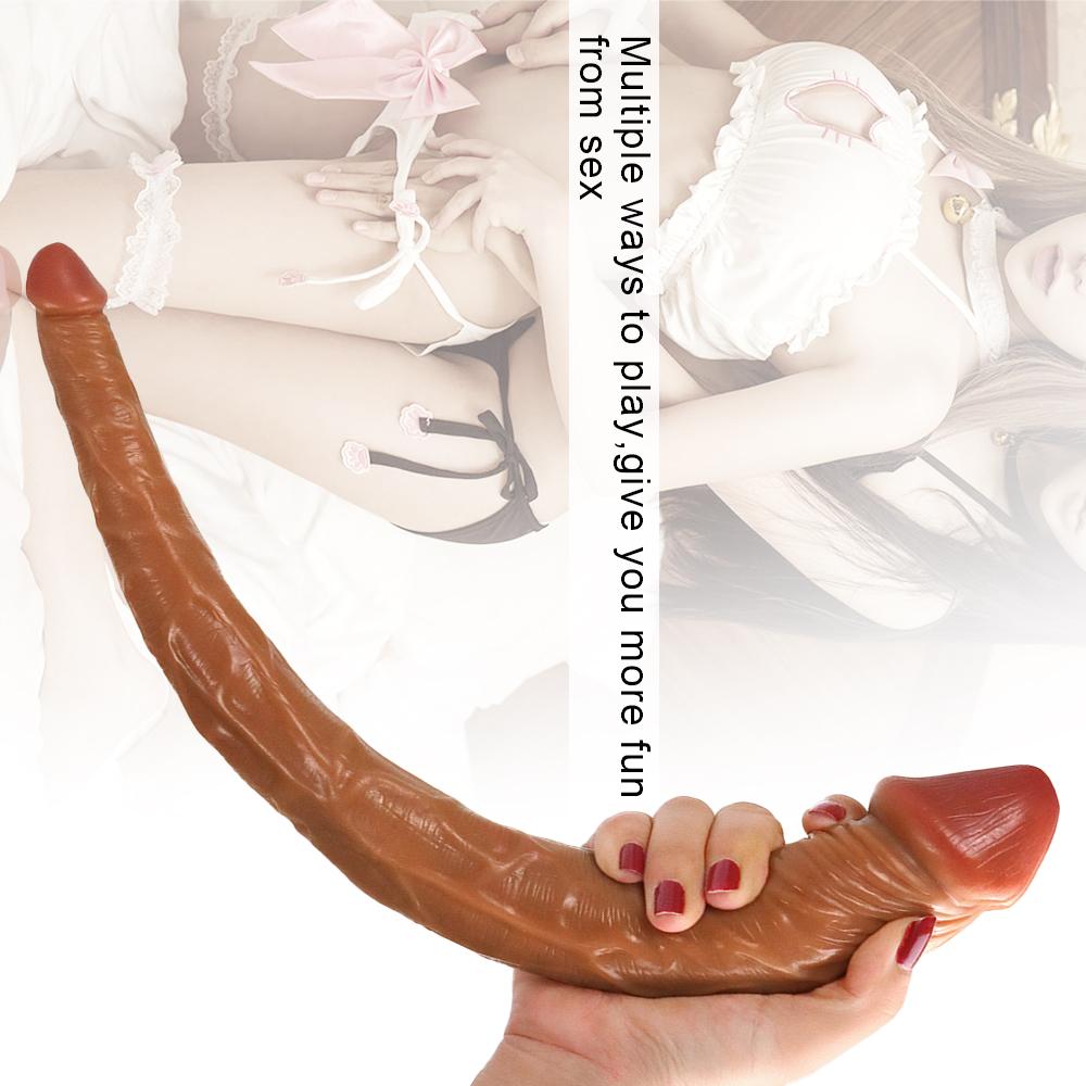Podwójna Głowa Dildo Realistyczny Dłuższy Penis Analny Stymulator Pochwy Zabawki Seksualne