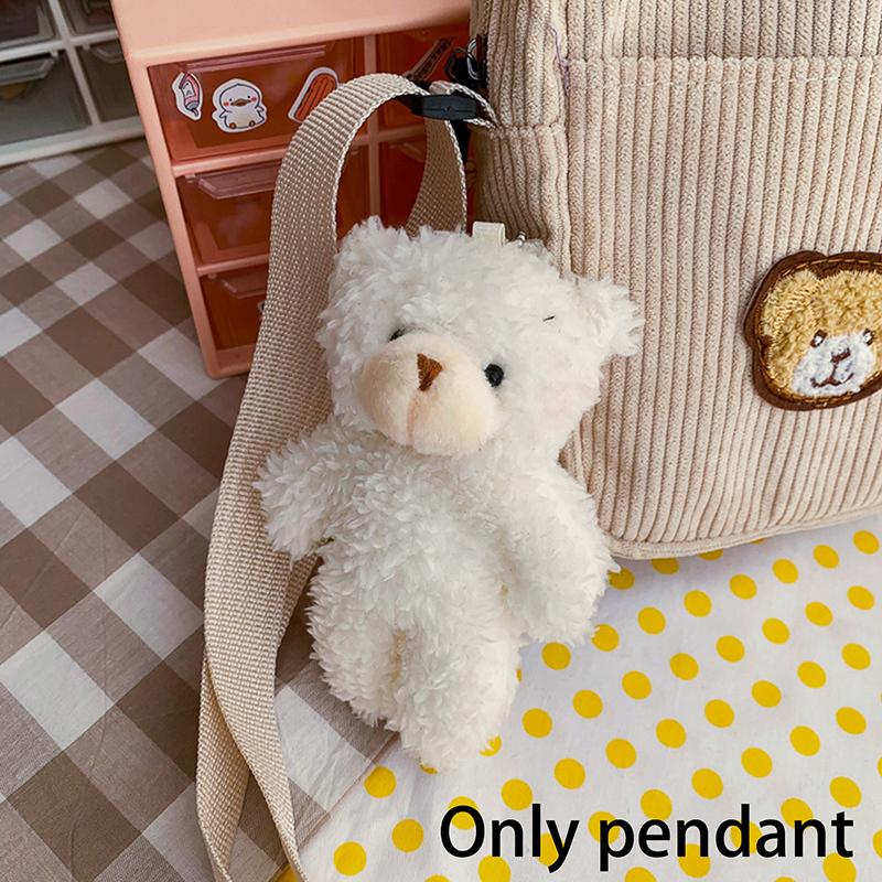 Portable Corduroy Bear Phone Crossbody Bag Mobile Phone Coin Purse Fashionable Cross Small Bag Corduroy Mini Bag