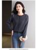 2025 Red Knitwear Round Neck Sweater for Middle-aged Women - Stylish Spring & Autumn Fashion