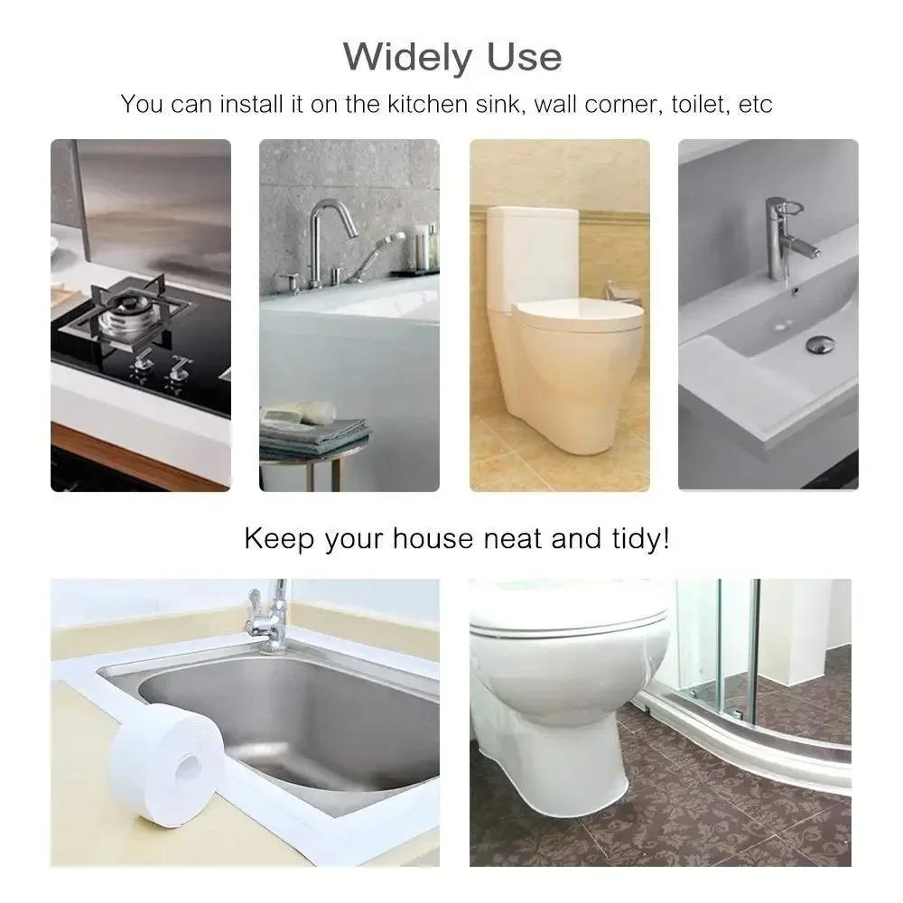 Vodotěsná koupelnová sprchová oboustranná páska Obrys dřezu Dekor Karton Vana Domácí dekorace Kuchyň Těsnicí pásek Nano