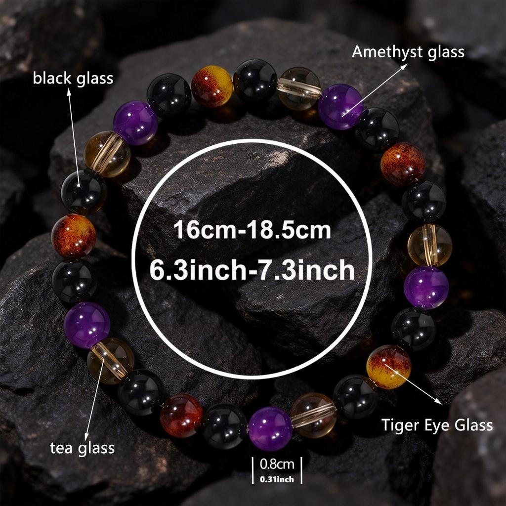 Festive Gifts Black Onyx Amethyst Tiger Eye Smoky Quartz Beaded Bracelet Minimalist Fashion Jewelry for Men Women Daily Wear Gift