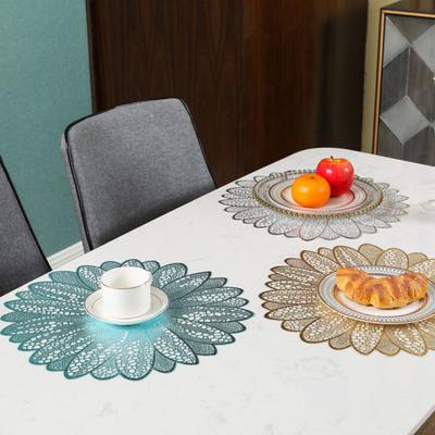 Runde Anti-slip Hohl Tee Schüssel Platte Tischset Weihnachten Tasse Matte Abendessen