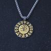 Vintage Round Tree of Life Viking Rune Pendant Necklace Charm Men'S Necklace Fashion Hip Hop Punk Accessories Jewelry
