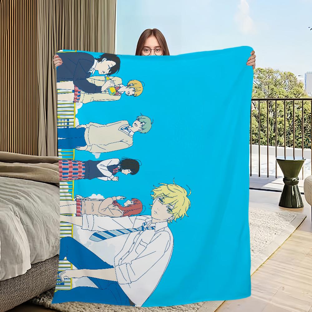 

warm anime soft plush blanket honey lemon for comic sofa living room office bedroom soda travel gift single-sided printed 30x40in