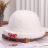 Women’s Hat Fall and Winter Rabbit Fur Heattech Curled Bucket Hat Sweetbowsstuffed Basin Hat Fashion Top Hat