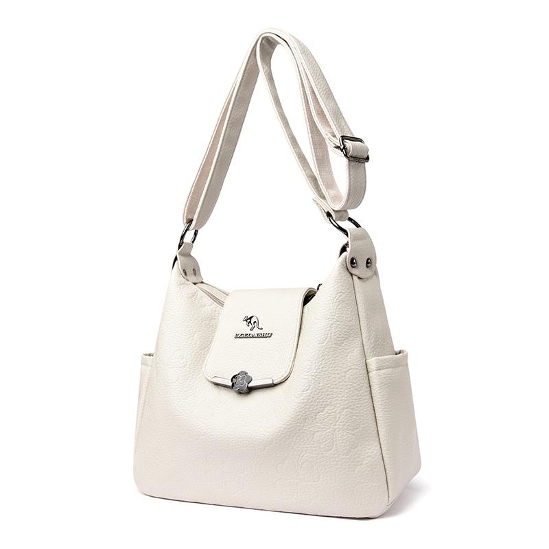 Soft Leather Large Capacity Crossbody Bag Women's Shoulder Bag Middle-aged Mother Bag