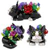 Cat Flower Bouquet Succulent Planter Building Blocks Set Creative Plants and Animals Model Decoration DIY Bricks Toys Xmas Gifts