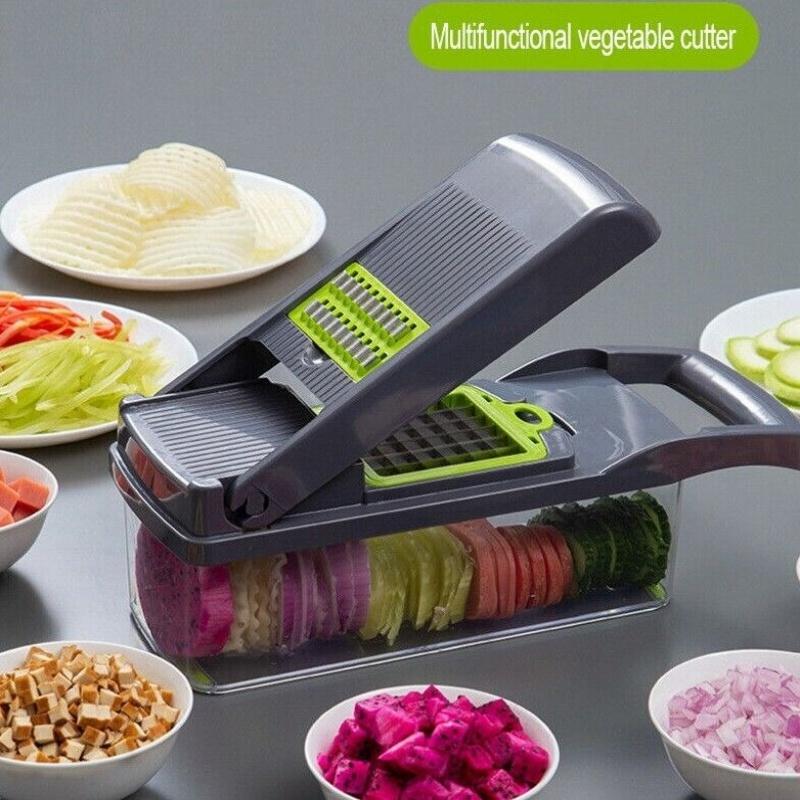 

Измельчитель овощей 16 в 1 Измельчитель лука - Салатный овощерезка - Картофелерезка - Кухонный многофункциональный измельчитель