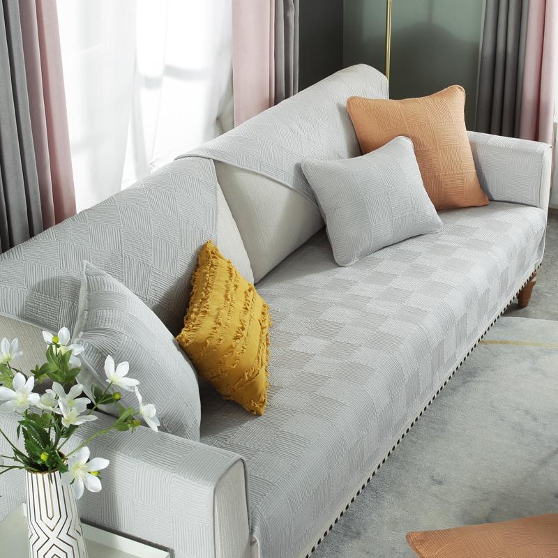 Summer Pure Cotton Sofa Cushion Fabric Simple Four-season Universal Cotton Non-slip Cushion Modern Sofa Cover Cover