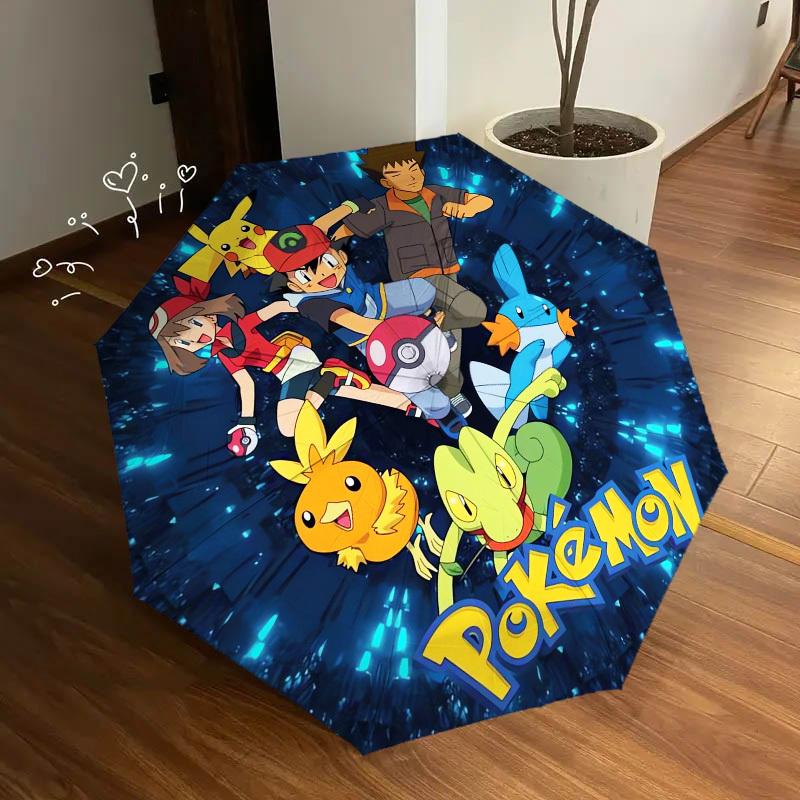 1pc Pokemon-Pikachu Themed High-quality Umbrella,Automatic Opening and Closing Umbrella,Multi-functional Umbrella G0811245