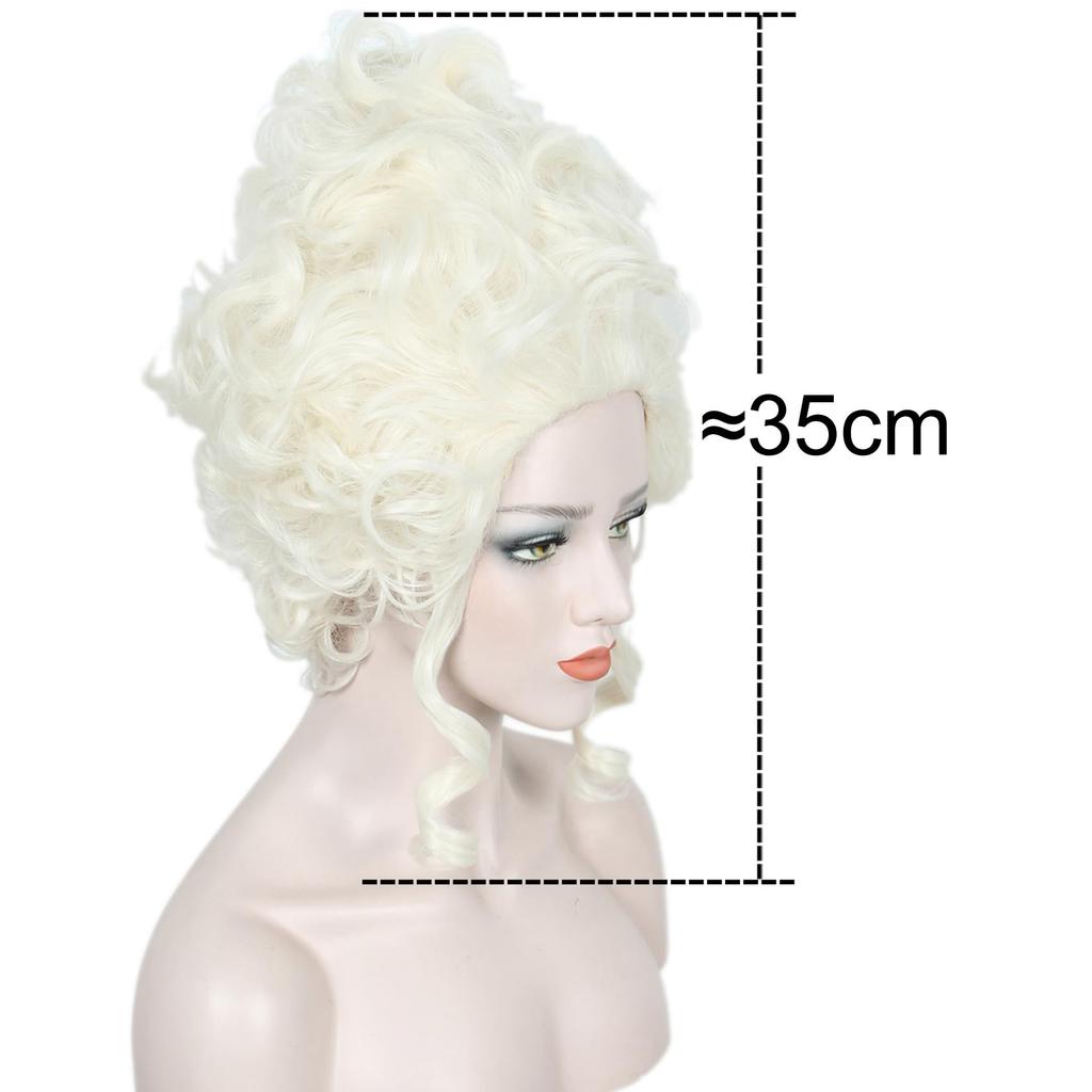 Linfairy Game Cosplay Wig, Heat Resistant, Costume Accessory, Festival Cosplay Wig, Medieval Palace Style, Aristocratic Style, White Blonde Curls