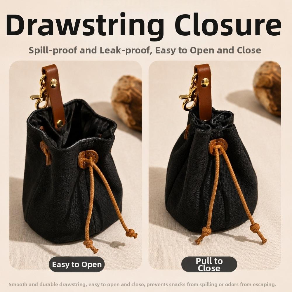 Buckle Design Pet Training Snack Pack Drawstring Dry Food Storage Bag Outdoor Activities