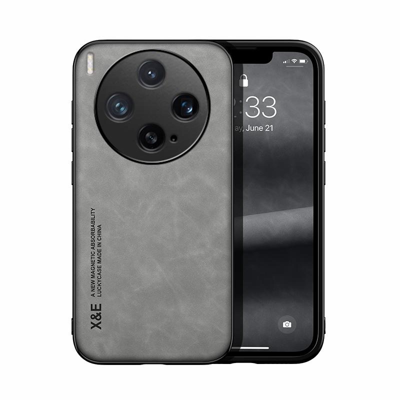For Vivo X300 and X300 Pro Case Built-in Magnet Thin Silky Hand Feeling Leather Anti-Fingerprint Lens Full Protection Cover vivo X300