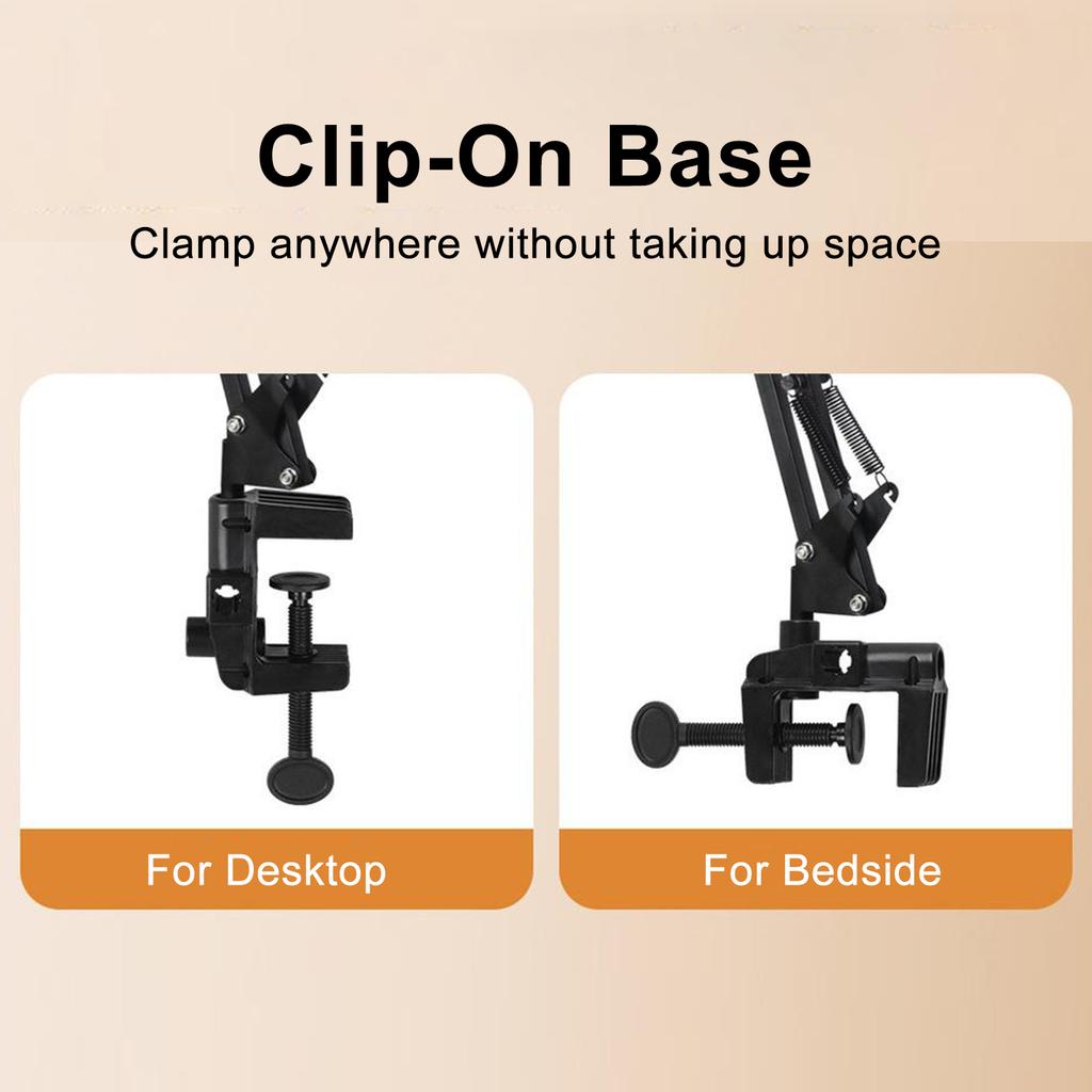 Overhead Phone Stand Adjustable Desk Camera Mount with Fill Light for Live Streaming