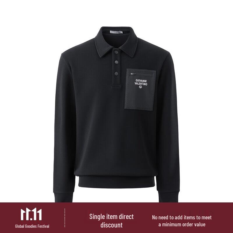 Giovanni Valentino Men's Fleece-Lined Polo Sweater