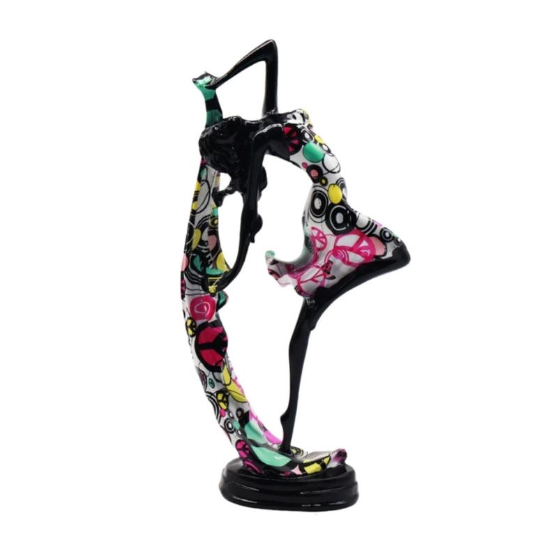 

Creative Yoga Pose Sculpture Home Decors Colorful Florals Resins Yoga Girl Statue Figurine Modern Home Decoration Gift