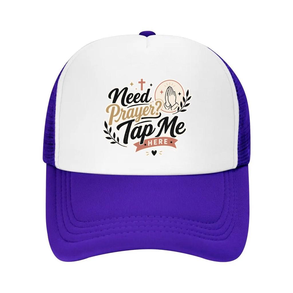 Tap Me For Prayer Faith Design Mesh Baseball Cap Casual Hat Outdoor  For Womens Unisex FeUnisex