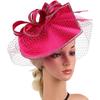 VALICLUD Women’s Elegant Cocktail Tea Party Fascinator Hat Headband in Rose Red, Lightweight Mesh Material, Wedding and Special Occasion Accessory