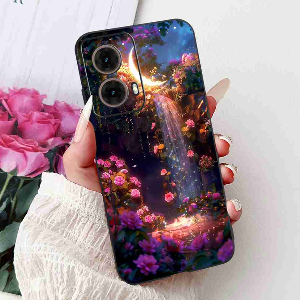 For Motorola Moto G85 5G 6.67" Case Sweet Love Flower Soft Silicone TPU Cover For Moto G85 G 85 XT2427-3 Shockproof Shell Bumper