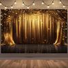 1 2D Banner Shiny Golden Glittery Particles - Suitable for Weddings Festivals Parties and Available In Multiple Sizes