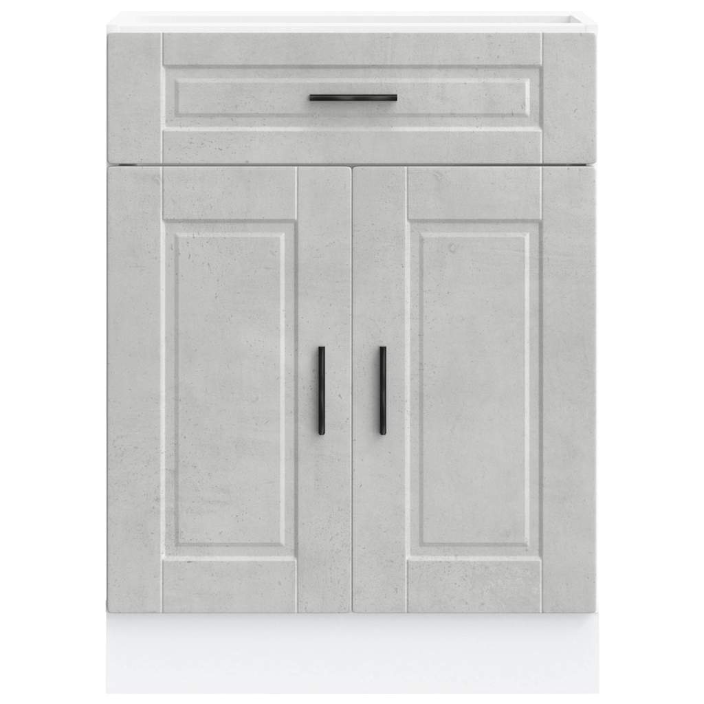 Porto Kitchen Base Cabinet Concrete Grey Particleboard