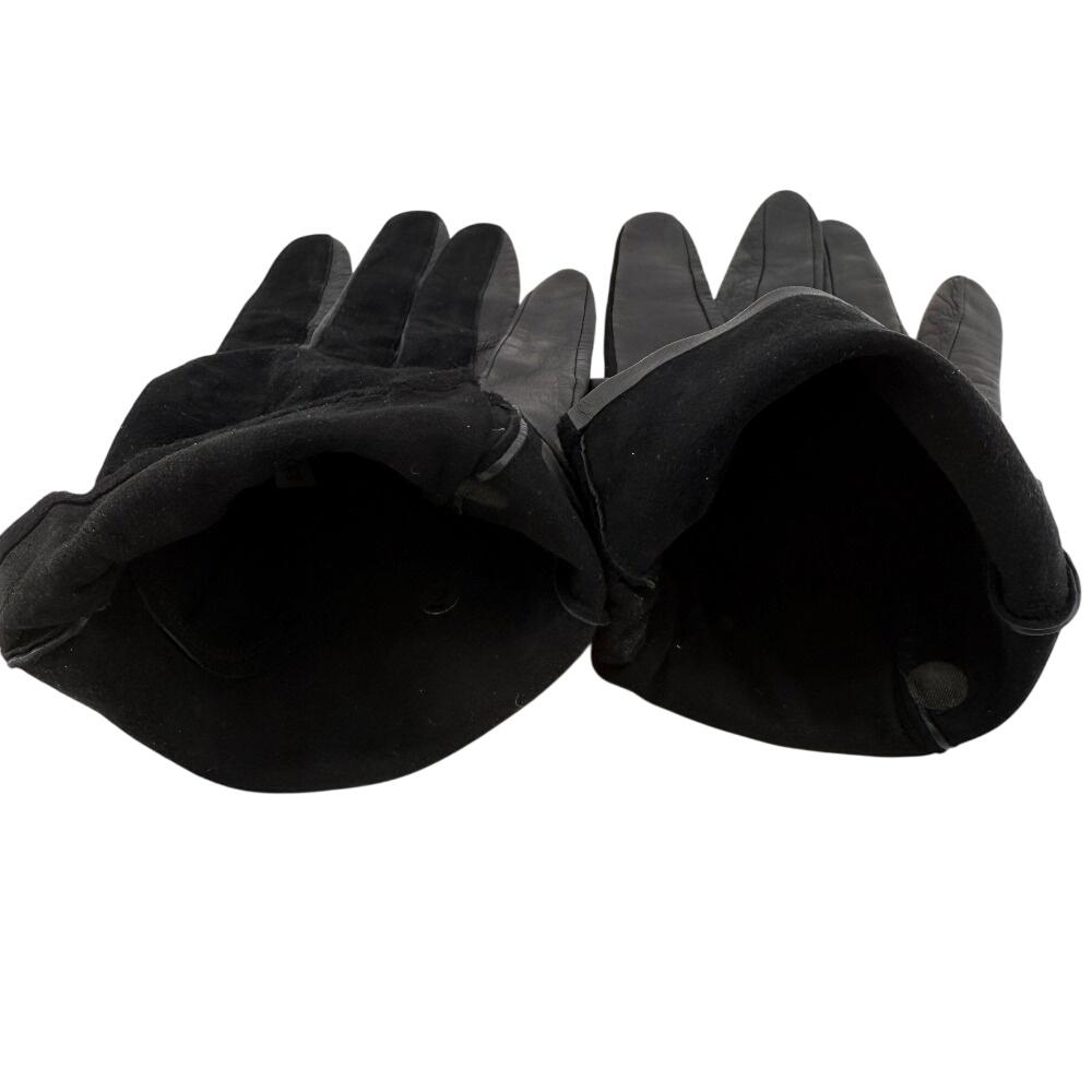 Dior suede Logo embossing leather gloves black leather Women Used